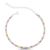 Foto do produto PULSEIRA DE PRATA DELUXE RIVIEIRA 17cm + 5cm DE EXTENSOR COM 67 ZIRCONES QUADRADOS DE 2 MM CRAVEJADOS 22028