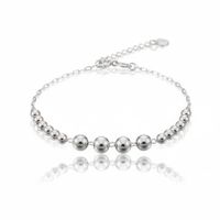 Foto do produto PULSEIRA DE PRATA LISA BOLINHAS 18 CM + EXTENSOR
