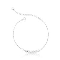 Foto do produto PULSEIRA DE PRATA LISO 17cm + 5cm DE EXTENSOR COM 6 BOLINHAS 20800