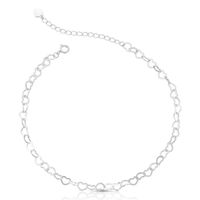 Foto do produto PULSEIRA DE PRATA LISO CORAÇÕES 17CM DE COMPRIMENTO + 5CM DE EXTENSOR 21305