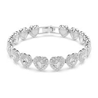 Foto do produto PULSEIRA DE PRATA PAVE CORACOES 18 CM