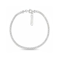 Foto do produto PULSEIRA DE PRATA RIVIEIRA 43 ZIRCONES REDONDAS COM 4 MM E 17 + 5 CM DE EXTENSÃO