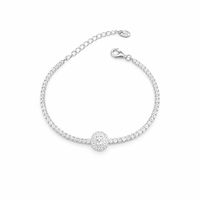 Foto do produto PULSEIRA DE PRATA RIVIERA COM PINGENTE SOLITARIO 20 CM 500978