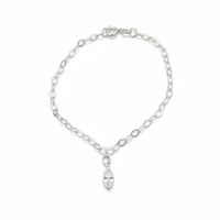 Foto do produto PULSEIRA DE PRATA SOLITARIO 18 CM COM 1 ZIRCONIA  NAVETE DE 8 X 4 MM