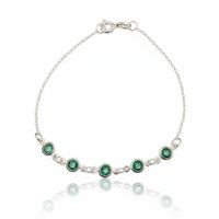 Foto do produto PULSEIRA DE PRATA SOLITARIO 18 CM COM 5 NANO TURMALINAS REDONDAS DE 5MM