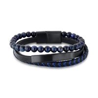 Foto do produto PULSEIRA MASC OLHO DE TIGRE AZUL ACO 21803