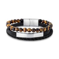Foto do produto PULSEIRA MASCULINA OLHO DE TIGRE ACO 21804