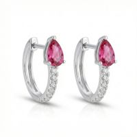 Foto do produto ARGOLA DE PRATA COM SOLITARIO GOTA ROSA 500961