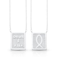 Foto do produto ESCAPULARIO DE PRATA RELIGIOSO 65 CM CRISTÃO 20658