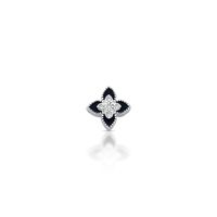 Foto do produto PINGENTE ESMALTADO PRETO FLOR COM 5 ZIRCONES