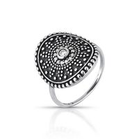 Foto do produto ANEL DE PRATA BALI REDONDO COM 15 ZIRCONES CRAVEJADOS 21100