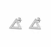 Foto do produto BRINCO DE PRATA PAVE TRIÂNGULO COM 36 ZIRCONES CRAVEJADOS 21526