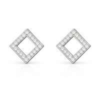 Foto do produto BRINCO DE PRATA PAVE LOSANGO COM 48 ZIRCONES CRAVEJADOS 21527