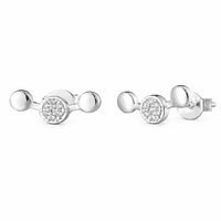 Foto do produto BRINCO DE PRATA PAVE 3 CÍRCULOS COM 20 ZIRCONES CRAVEJADOS 21922