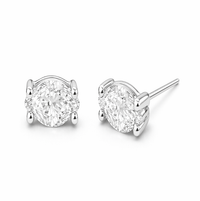 Foto do produto BRINCO DE PRATA SOLITÁRIO 2 ZIRCONES NAVETE DE 3 X 6 MM CRAVEJADO