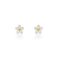 Foto do produto BRINCO DE PRATA INFANTIL FLOR ESMALTADO À MÃO LISO 18762