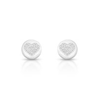 Foto do produto BRINCO DE PRATA PAVE CORAÇÃO COM 60 ZIRCONES CRAVEJADOS 21585