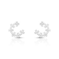 Foto do produto BRINCO DE PRATA PAVE MEIO CÍRCULO COM 48 ZIRCONES CRAVEJADOS 20931