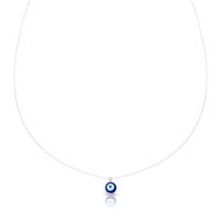 Foto do produto COLAR DE NYLON 42cm PONTO DE LUZ OLHO GREGO ESMALTADO PINGENTE DE 7 MM 18916