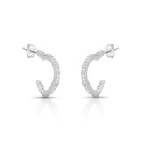 Foto do produto ARGOLA DE PRATA CORACAO COM 60 ZIRCONES CRAVEJADOS 1,8 CM