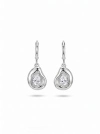 Foto do produto BRINCO COM PINGENTE ORGANICO COM CRISTAL SJ900169
