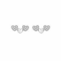 Foto do produto BRINCO DE PRATA PAVE TRIO DE CORACOES 501487