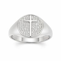 Foto do produto ANEL DE PRATA RELIGIOSO CRUZ PARA MINDINHO