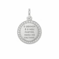 Foto do produto PINGENTE DE PRATA RELIGIOSO PAVE SALMO 23 501498