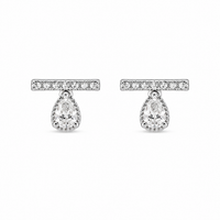 Foto do produto BRINCO DE PRATA PAVE TACO COM 18 ZIRCONES CRAVEJADOS 21917