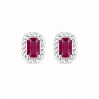 Foto do produto BRINCO DE PRATA CRISTAL QUADRADO TURMALINA ROSA