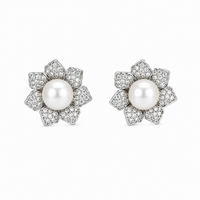 Foto do produto BRINCO FLOR CZ PEROLA 17388