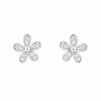 Foto do produto BRINCO DE PRATA PAVE FLOR MED 500963