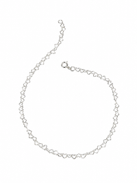 Foto do produto TORNOZELEIRA DE PRATA F040 CORAÇÕES COM 24 CM 500926