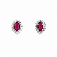 Foto do produto BRINCO DE PRATA CRISTAL OVAL TURMALINA ROSA