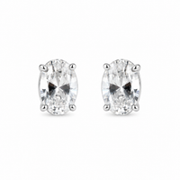 Foto do produto BRINCO DE PRATA SOLITARIO ZIRCONIA OVAL 7 X 9 MM