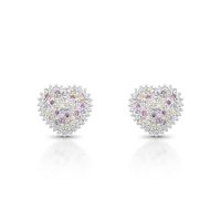 Foto do produto BRINCO DE PRATA PAVE CORAÇÃO COM 184 ZIRCONES CRAVEJADOS 22036