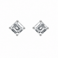 Foto do produto BRINCO DE PRATA SOLITARIO ZIRCONIA QUADRADA DE 6 MM