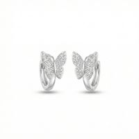 Foto do produto ARGOLA DE PRATA PAVE BORBOLETA 500958