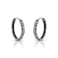 Foto do produto ARGOLA DE PRATA BALI COM 6 ZIRCONES CRAVEJADOS 21319