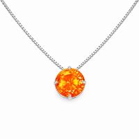 Foto do produto CONJUNTO COLAR SOLITÁRIO DE PRATA LARANJA APEROL