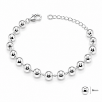 Foto do produto PULSEIRA DE PRATA LISA BOLAS 6 MM 500938