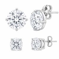 Foto do produto BRINCO DUPLA SOLITÁRIO ZIRCONIA BRANCA 8mm 10mm