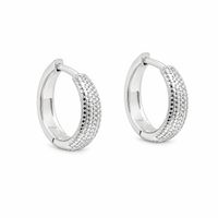 Foto do produto ARGOLA DE PRATA CLICK MEIA CANA TRABALHADA 501398