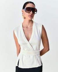 Blusa com cinto Denise - Off White