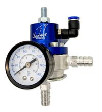 Foto do produto DOSADOR COMBUSTÍVEL ESFÉRICO 1-1 COM MANÔMETRO PEQUENO PRATA/AZUL-077