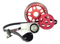 Foto do produto Kit Polia Roda Fônica Vw Ar Fusca Brasilia Kombi Poli-v 4pk Vermelho