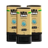 Foto do produto Kit Trio Protetor Solar Facial Brazinco FPS 50 - Bege Médio