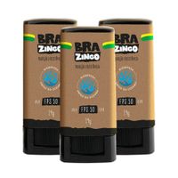 Foto do produto Kit Trio Protetor Solar Facial Brazinco FPS 50 - Bege Escuro