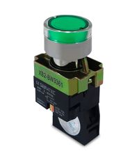 Foto do produto BOTAO DE IMPULSO ILUMINADO METALICO BW3361 24VCC/VCA VERDE 1NA
