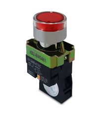 Foto do produto BOTAO DE IMPULSO ILUMINADO METALICO BW3461 24VCC/VCA VERMELHO 1NF